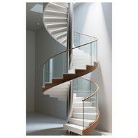 Escalera de Caracol Personalizada con Columna Central de Acero, Peldaños de Roble Macizo, Barandillas de Hierro Forjado y Acabado con Recubrimiento en Polvo