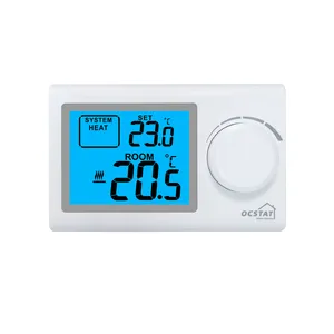 White ABS LCD Display Non-programmable Digital Heating Room Thermostat For Boilers 230v