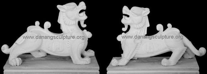 ダナンドラゴン石白いドラゴン彫刻像、ドラゴンガーデン像