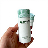 Boîte de déodorant ronde biodégradable à 100%, emballage cosmétique, tubes à pousser, baume à lèvres, tube cylindrique en carton kraft naturel