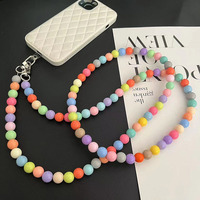 Sangle bandoulière perlée colorée style influenceur, chaîne détachable avec clip de fixation, longueur 120 cm, pour sacs et étuis de téléphone