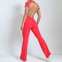 Combinaison de sport décontractée pour femme OEM, taille haute, col carré, épaules dénudées, sans manches, coupe ample, longueur intégrale