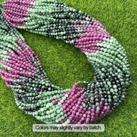 Perles de pierres précieuses dégradées à micro facettes naturelles, perle de rhodonite cyanite turquoise pour la fabrication de bijoux 2mm 3mm 4mm, brin de 38cm