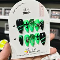 Nouvelle Collection : Faux Ongles Acryliques Extra Longs à Couverture Complète, Faits Main, à Coller (Press-On) avec Colle – Taille XXXL