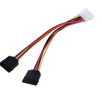 Cable adaptador de corriente SATA de 4 pines a doble 15 Pines de fábrica 2 en 1 IDE Cable IDE de blindaje trenzado de cobre puro