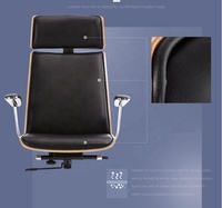 Moderne apparence base en aluminium dossier haut avec boutons chaise en bois design avec roulette