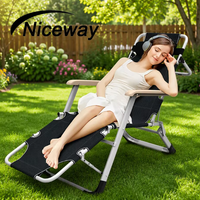 Chaise longue de camping multifonctionnelle, chaise en métal d'extérieur, chaise de loisirs légère en métal, chaise zéro gravité pour le jardin