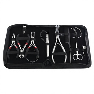 Hot Selling Hair Extension Tools Kit <b>Beads</b> Clips Loop Parting Tools Human Fitting & Removal Pliers Hook <b>Needles</b> Scissor Comb - Product Image 1