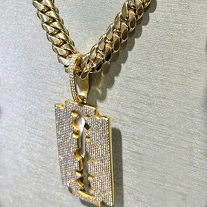 Trendy Hip Hop 10K Solid Gold Cuban <b>Chain</b> Bracelet Glittering <b>Iced</b> <b>Out</b> Moissanite Diamonds Accessory - Product Image 1