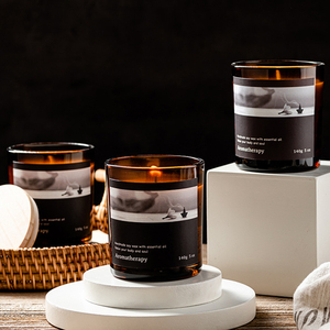 Venta al por mayor de lujo hogar decorativo romántico meditación cera de soja velas perfumadas con tapa de madera Festival aromaterapia velas bares - Product Image 2