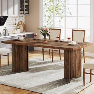 47-inch Modern Wooden Dining <strong>Table</strong> for 6 Rectangular <strong>Dinner</strong> <strong>Table</strong> with Large Tabletop Home Furniture - Product Image 1