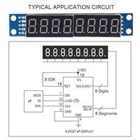 Modul Tampilan LED Tabung Digital 8-Bit Max7219 Mendukung Komponen Elektronik Kontrol Port IO Seri 3 Delapan-Bit Bertingkat