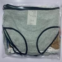 Stock Résiduel de Vêtements Bon Marché – Lots de Culottes Rayées et Côtelées Mixtes pour Femmes, Taille Basse, Provenant de Balles de Chine, Modèle 2026