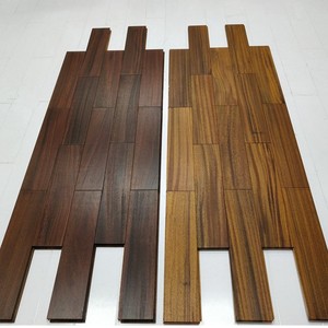 Precio al por mayor Iroko flotante suelo de madera dura para dormitorio sala de estar Villa gimnasio almacén aplicaciones - Product Image 2