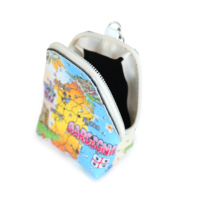 Monedero Pequeño Triangular de Cuero PU con Purpurina, con Diseño de Mapa de Cerdeña, Llavero, para Mujer y Niña, Regalo, Bolsa Portátil para Auriculares