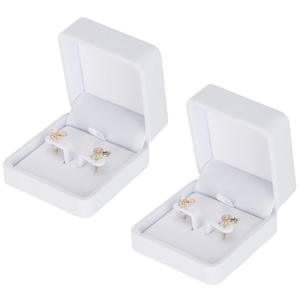 Luxury Velvet Hinged Earring <b>Box</b> Soft Interior Display Holder <b>Gift</b> <b>Box</b> for <b>Small</b> Stud Earrings <b>Jewelry</b> Presentation Case - Product Image 1