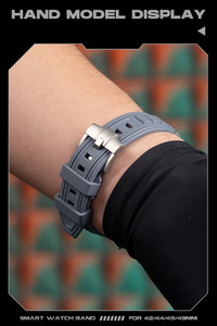 Bracelet en caoutchouc couleur titane pour <span class=keywords><strong>Apple</strong></span> <span class=keywords><strong>Watch</strong></span> Ultra / 11 10 9 <span class=keywords><strong>7</strong></span> 8 4 5 6 SE 3 45 mm 44 49 mm, bracelet en silicone pour iWatch Ultra 3 - Product Image 2