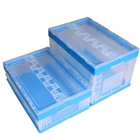 NEXARA Caisses en plastique empilables et pliables de style solide Boîte fourre-tout de déménagement pliable