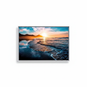 Printed <b>Canvas</b> Art: Coastal Sunset Seascape Wall Decor,WHITE <b>FRAMED</b> <b>CANVAS</b> - Product Image 2