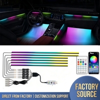 Ventes Flash : Lumière d'ambiance LED acrylique USB 6V 2W à couleurs magiques pour console centrale de voiture, effet de défilement