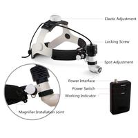 Lampe frontale médicale électrique rechargeable, éclairage >40000 Lux, capacité de la batterie 2000 mA, pour les procédures dentaires, chirurgicales et médicales