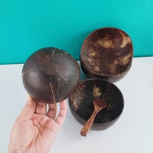 Tazón Artesanal Hecho a Mano con Cáscara de Coco Natural y Base Alta |   Tazón Biodegradable Premium para Yogur y Ensalada de Frutas - Product Image 2