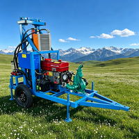 Machine de forage de puits d'eau mobile diesel agricole Mikton 22HP, foreuse montée sur roues, profondeur maximale 180m, équipement d'irrigation agricole