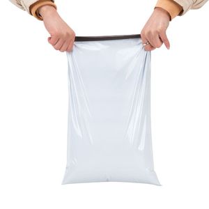 Bolsas de embalaje exprés para comercio electrónico, blancas y gruesas, de 9 milésimas de pulgada, autosellables, para envíos. - Product Image 1