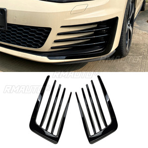 Grille de protection des phares antibrouillard avant de voiture noire brillante pour Volkswagen Golf 7 MK7 GTI 2013-2016, style automobile - Product Image 1