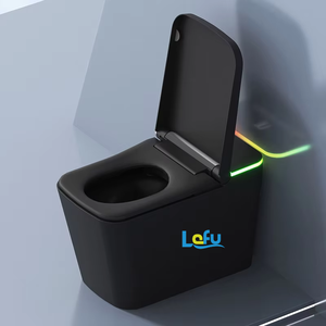 Sensore automatico automatico di lusso nero S-Trap senza acqua <span class=keywords><strong>a</strong></span> filo intelligente quadrato in ceramica Smart wc con telecomando - Product Image 2