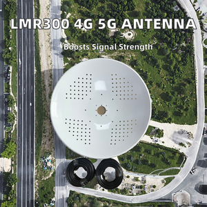 YSTOOM YG142342 <span class=keywords><strong>Antena</strong></span> 4G 5G MIMO 2x2 de 20M con Plato de 90cm, <span class=keywords><strong>Cable</strong></span> de Alimentación, Ganancia de 34dbi, Polarización Horizontal/Vertical, 2 Conectores Hembra - Product Image 2