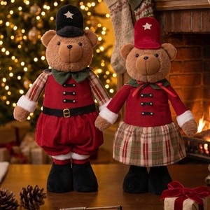 Decoración Navideña Tradicional para el Hogar, Adorno Interior con Diseño de Santa Claus, Muñeco de Nieve y Oso de Peluche Rojo y Verde - Product Image 2
