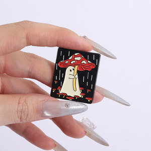 Lencana kerah Lapel seram Halloween, payung jamur Enamel, Bros Seram, hadiah perhiasan untuk teman, grosir - Product Image 4
