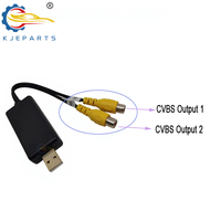 Kabel Konversi Output Video CVBS USB Male ke Dual RCA Female untuk Stereo Mobil Android, Kabel Transfer Sinyal AV Ganda