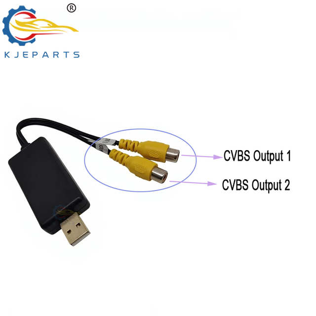 USB Male to Dual RCA Female CVBS Video Output Conversion Harness Car Android Stereo Dual AV Signal Transfer Cable