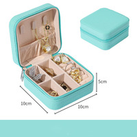 Portable Mini boîte de rangement de bijoux en cuir organisateur de voyage pour boucles d'oreilles collier anneau affichage élégant étui à bijoux organisateur