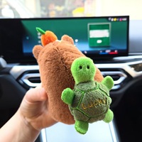Porte-clés en peluche Capybara, jouets en peluche tortue pour sac à dos, ornements en peluche, pendentifs pour sac d'école, petits cadeaux en gros