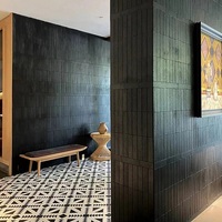 Wabi-Sabi brique fendue noire décoration d'intérieur mur extérieur hôtel villa café magasin