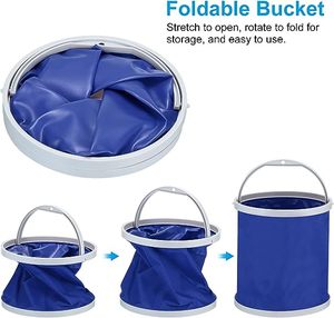 Zhenda Nhà Máy Đóng Mở Xô 9L Gấp Xô Di Động Có Thể Gập Lại Nước Container Với Xử Lý - Product Image 2