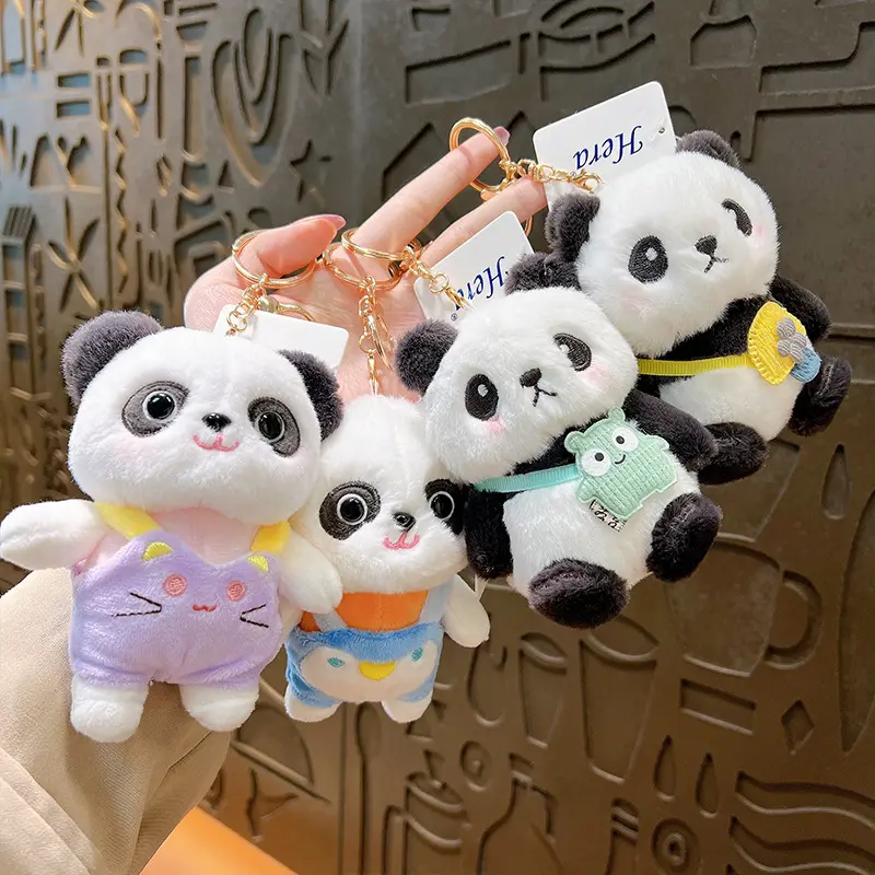 HEHECION bantal mewah katun Panda karakter baru bahan katun bantal asli cokelat permainan peran Panda mainan boneka mewah mainan mewah