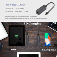 Adaptateur convertisseur SDAPO GP2C5V DC/OUT PoE vers USB C, convertit le PoE en sortie 5V/2A Type-C Gigabit PoE vers USB-C