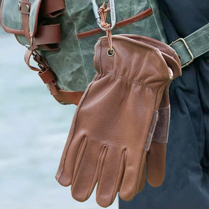 Gants de travail en cuir de vachette robustes avec sangle de poignet réglable antidérapante, tous les gants de travail en cuir de vachette robustes - Product Image 6