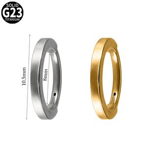 Anillo de nariz, oreja o labio de titanio F136 G23, moderno, simple, unisex, banda delgada y lisa, sin costuras, joyería para <span class=keywords><strong>piercing</strong></span>. - Product Image 2
