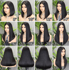FH Perruque Bob Lace Front en Cheveux Humains Vietnamiens Naturels Noirs de Haute Qualité, Sans Colle, avec Lace Frontale Complète 2x6 - Product Image 3