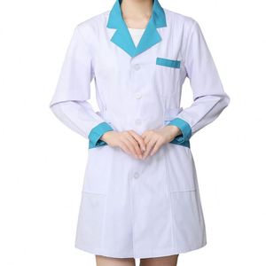 Pequeños negocios Scrubs Asistente <span class=keywords><strong>de</strong></span> enfermería con puños Uniforme médico Hospital Scrubs Uniformes Doctor Batas <span class=keywords><strong>de</strong></span> laboratorio - Product Image 2