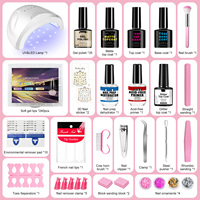 Kit de vernis à ongles en gel coloré, lampe UV, vernis à ongles en gel à paillettes, design de luxe, manucure française DIY, écologique, non toxique