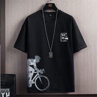 T-shirt en polyester tricoté pour homme avec impression DTF personnalisée, transfert graphique couleur, séchage rapide, streetwear, vente en gros