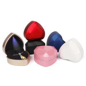 Luxury Romantic Heart-shaped <b>Ring</b> <b>Box</b> With LED Light up Romantic Jewelry <b>Box</b> - Product Image 1