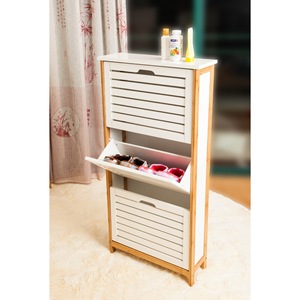 Modern, <b>space</b>-<b>saving</b>, durable home furniture <b>storage</b> <b>shoe</b> organizer shelf, bamboo <b>shoe</b> rack, living room flip cabinet. - Product Image 2