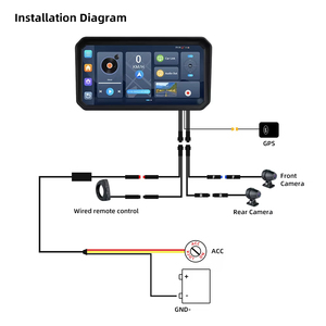 Caméra de tableau de bord de <span class=keywords><strong>moto</strong></span> Android 6 ''avec écran étanche IPS CarPlay Android Auto sans fil <span class=keywords><strong>Bluetooth</strong></span> Compatible toutes les motos - Product Image 4